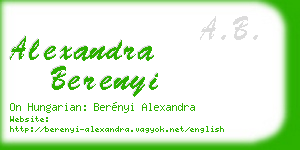 alexandra berenyi business card